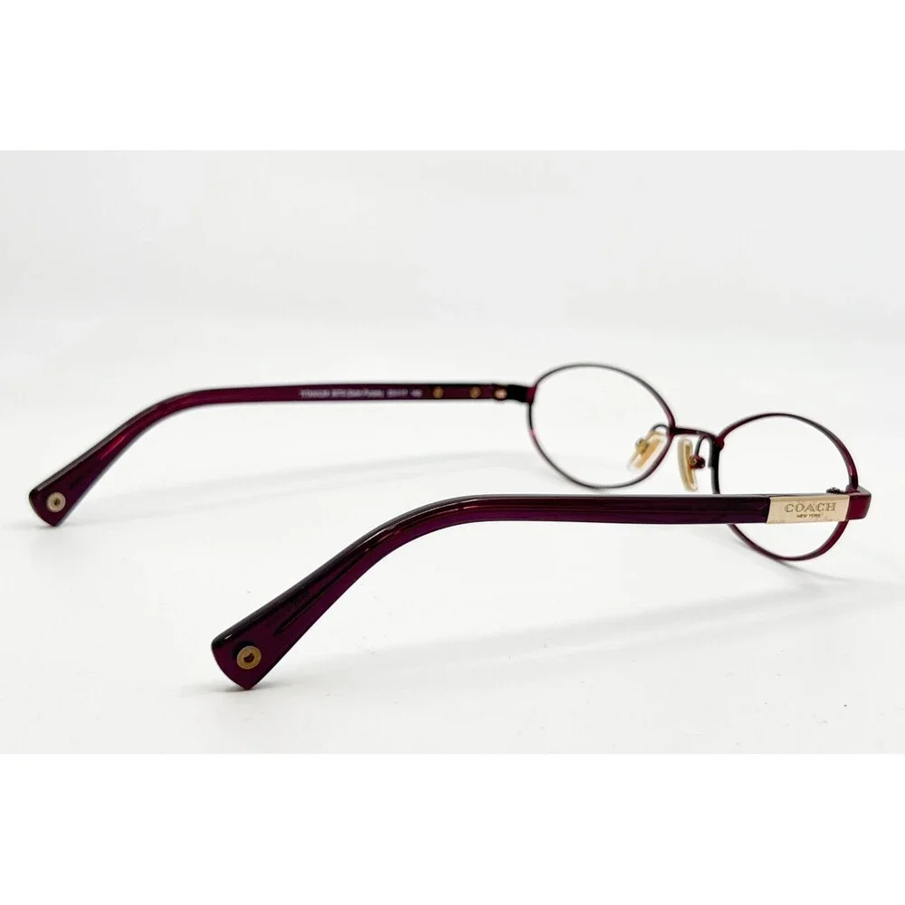 Coach Eyeglasses Womens Satin Purple Titanium 9070 Oval Frames 53-17-140